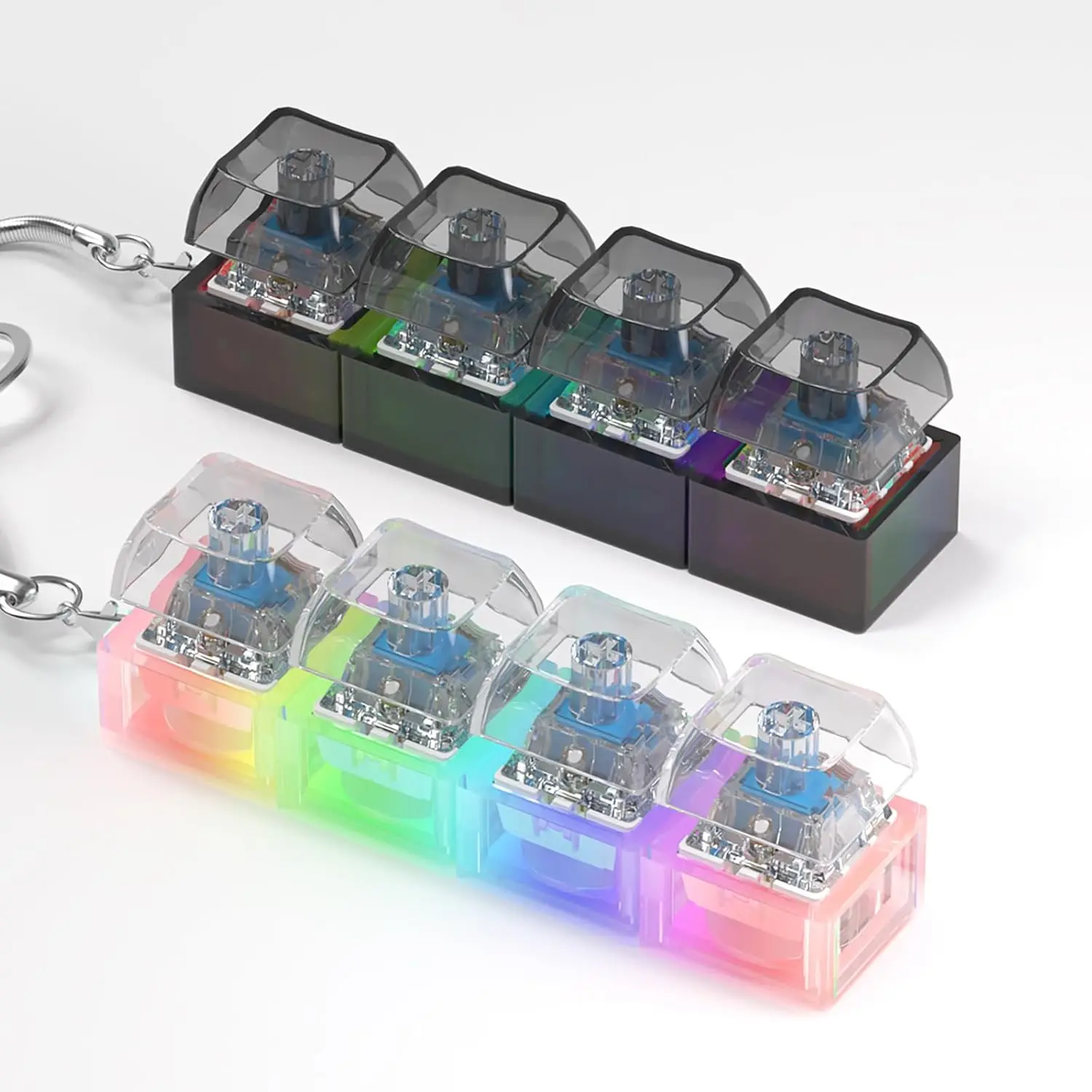 Electronics Gadgets For Kids - LED Keyboard Keychain Fidget Toys Crystal